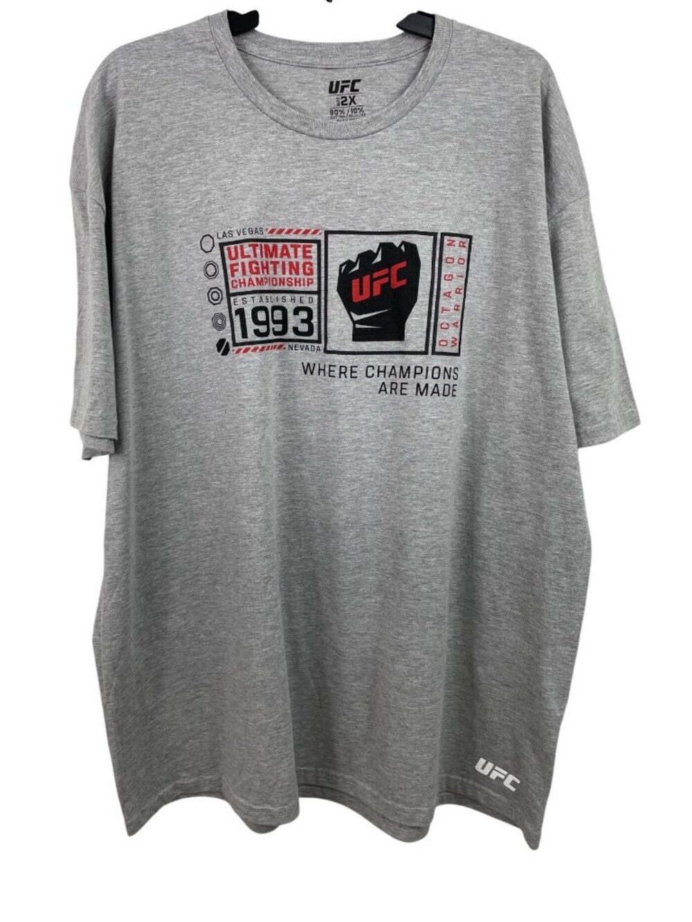 UFC Ultimate Fighting Championship Gray T-Shirt 2X Cotton Blend Licensed Graphic